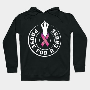 Pause for a Cause Zen Breast Cancer Awareness paws Hoodie